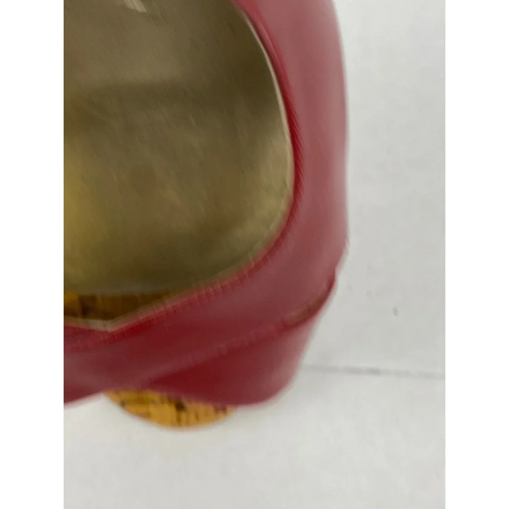 Guess by Marciano Red Patent Leather Cork Platform Slingback Heels 7.5M